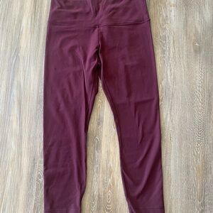 Lululemon Wonder Under Leggings. Size 12. Crop length. Wine color.